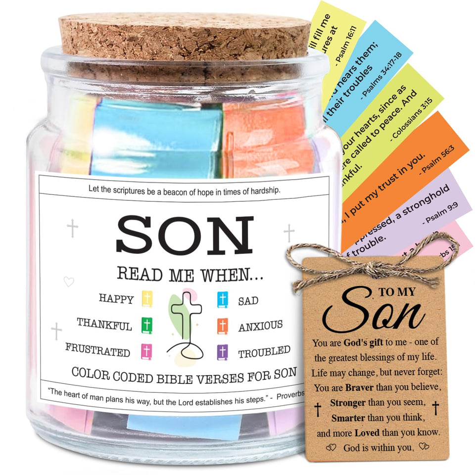 NewEleven Bible Verse Jar close-up with premium glass and cork lid for a meaningful gift.