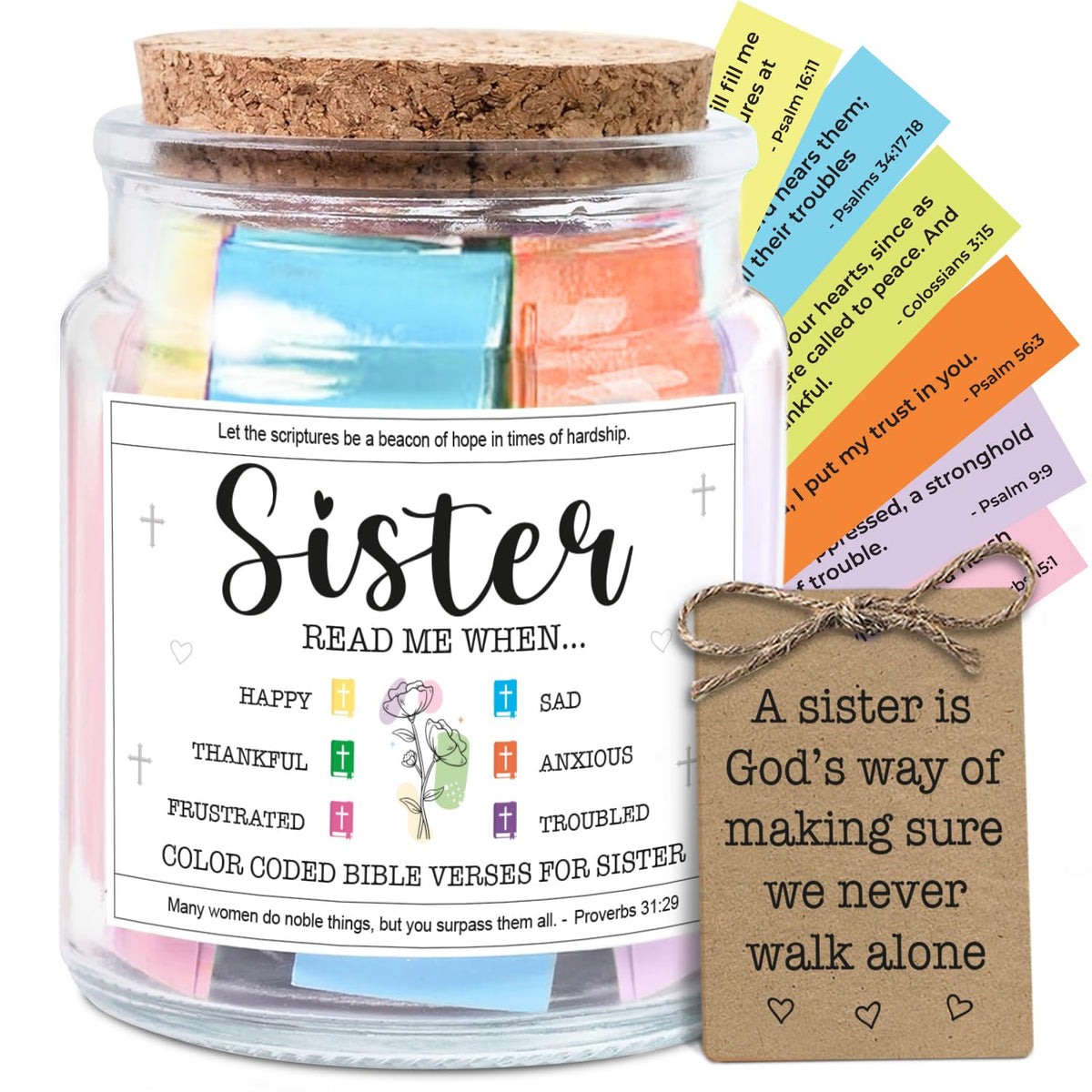 NewEleven Bible Verse Jar glass with lid offers daily inspiration and reflection.