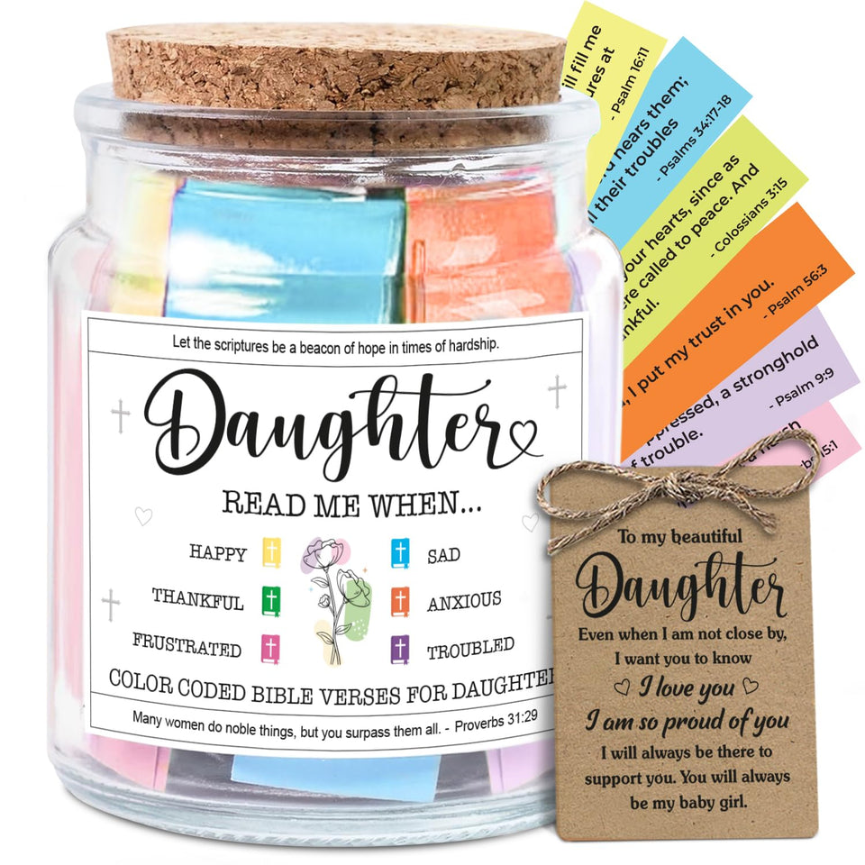 NewEleven Bible Verse Jar with glass body displayed for daily inspiration and reflection.