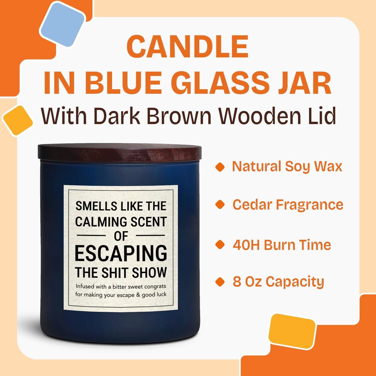 Closeup of NewEleven cedar-scented candle highlighting natural wax and aroma.