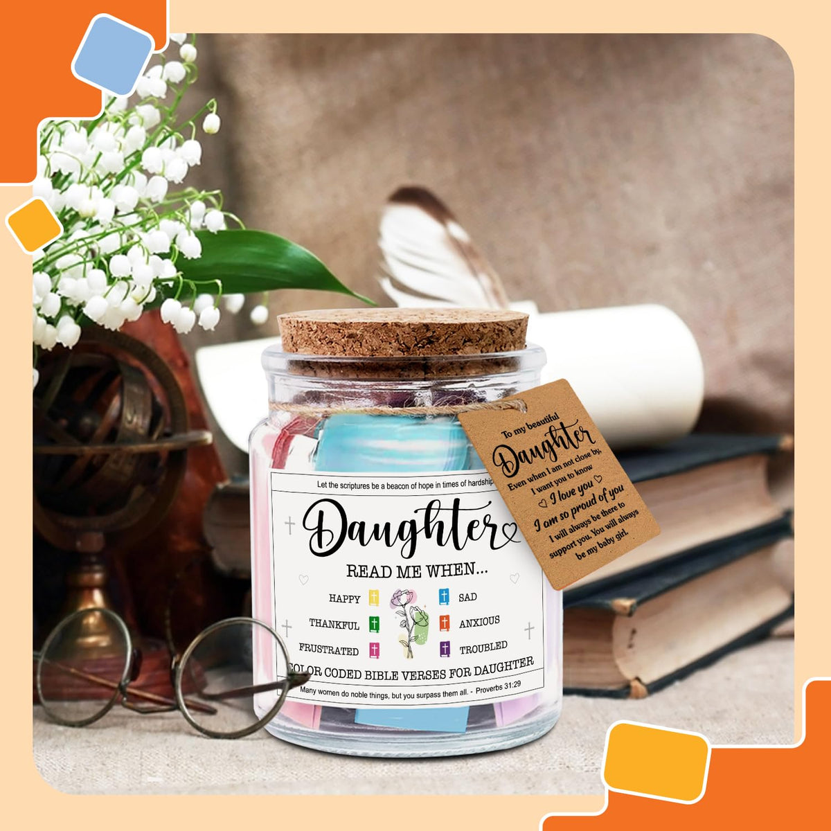 NewEleven Elegant Home Decor scripture jar adding faith inspired warmth to any space.