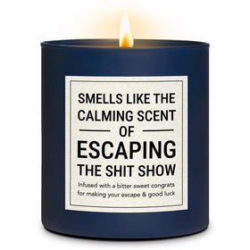 NewEleven cedar-scented candle in gift box enhances coworker farewells with warmth.