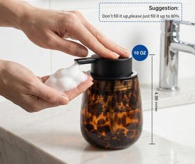 NEWHENGS marble glass dispenser side angle highlights decorative charm and countertop decor.