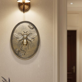 Newinhome Vintage Bee Wall Sculpture gold bee relief adds subtle shine