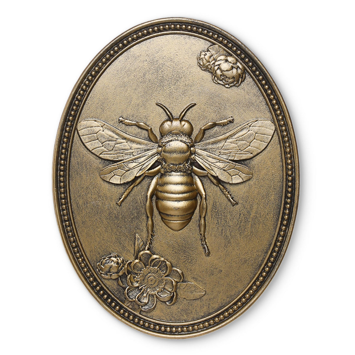 Newinhome Vintage Bee Wall Sculpture close-up of embossed bee detail for elegance