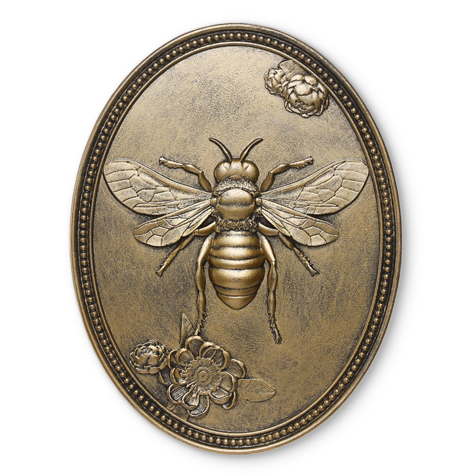 Newinhome Vintage Bee Wall Sculpture close-up of embossed bee detail for elegance