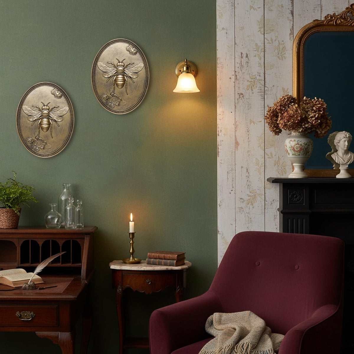 Newinhome Vintage Bee Wall Sculpture hallway display for a welcoming vibe