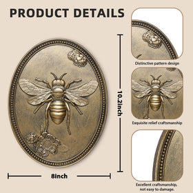Newinhome Vintage Bee Wall Sculpture hanging hook enables quick, secure mounting