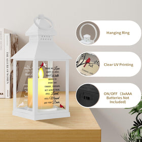 Newoh lantern features UV-coated inscription resistant to weathering