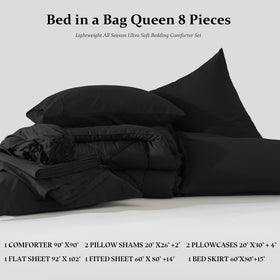 Newspin Queen Comforter Set Black bedroom styling option to refresh décor.