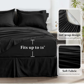 Newspin Queen Comforter Set Black easy care instructions for simple maintenance.