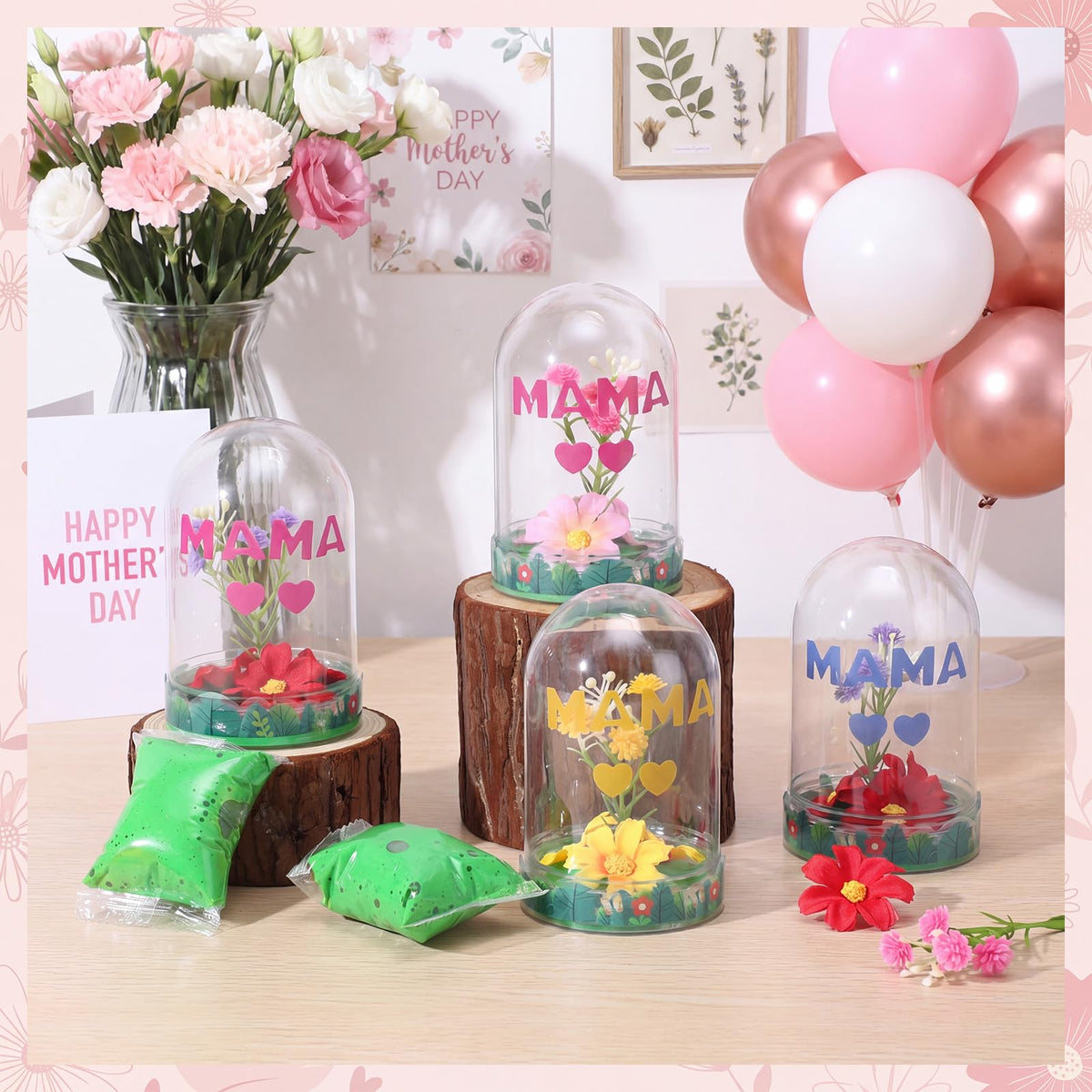 Newtay green clay packs help shape a sturdy base for personal displays.