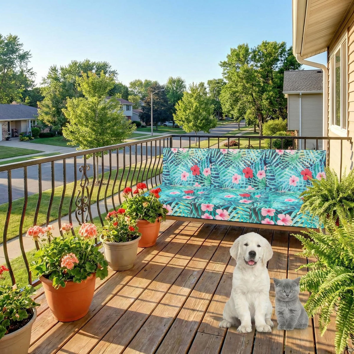Newwiee colorful outdoor cushion cover brightens patios and decks