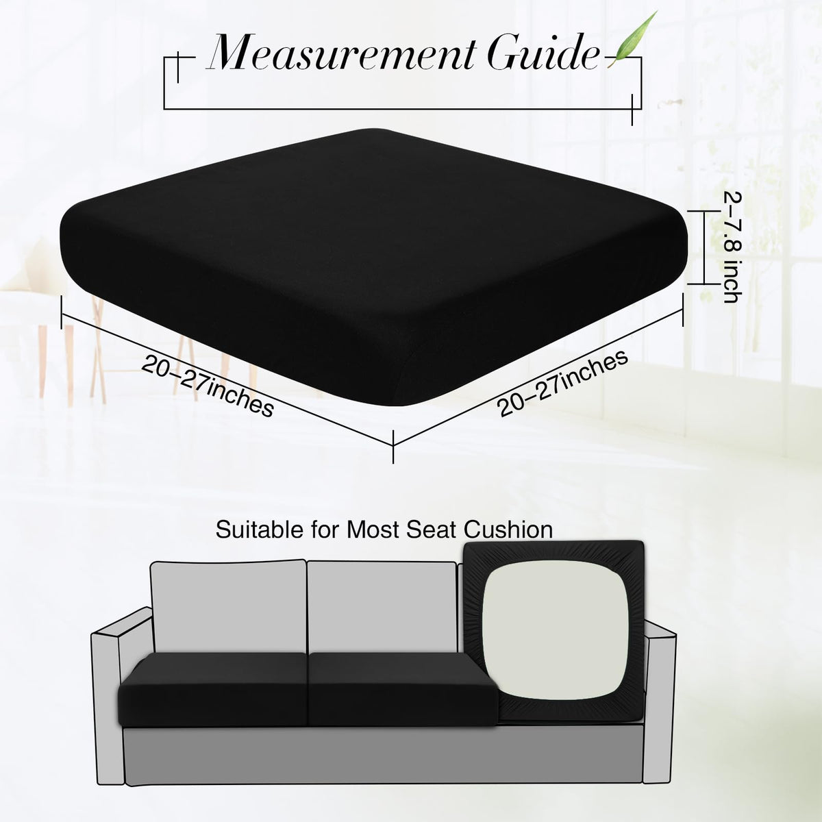Newwiee elastic bottom band ensures a secure, slip-free fit on cushions.