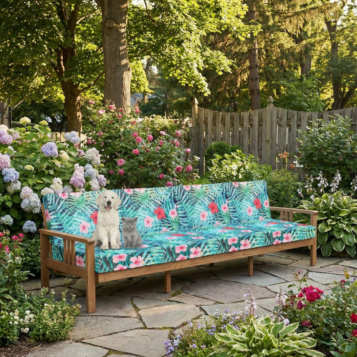 Newwiee palm leaf pattern cushion cover adds vibrant outdoor style