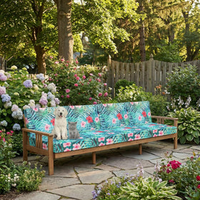 Newwiee palm leaf pattern cushion cover adds vibrant outdoor style