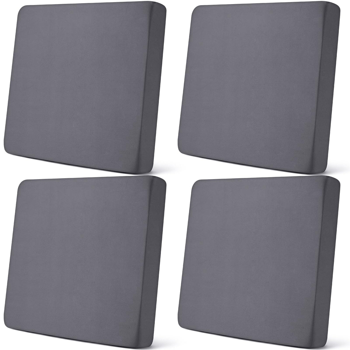 Newwiee set of 4 stretch cushion covers in dark grey protects sofas and refreshes decor