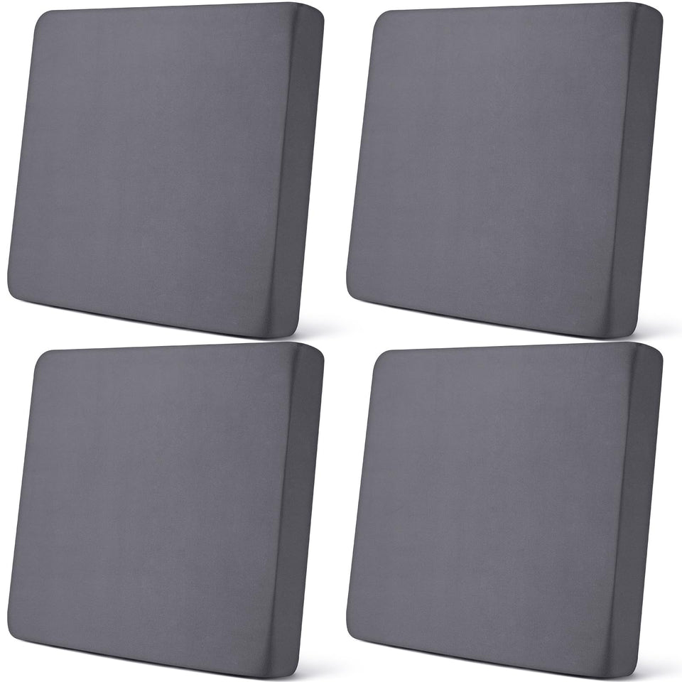 Newwiee set of 4 stretch cushion covers in dark grey protects sofas and refreshes decor