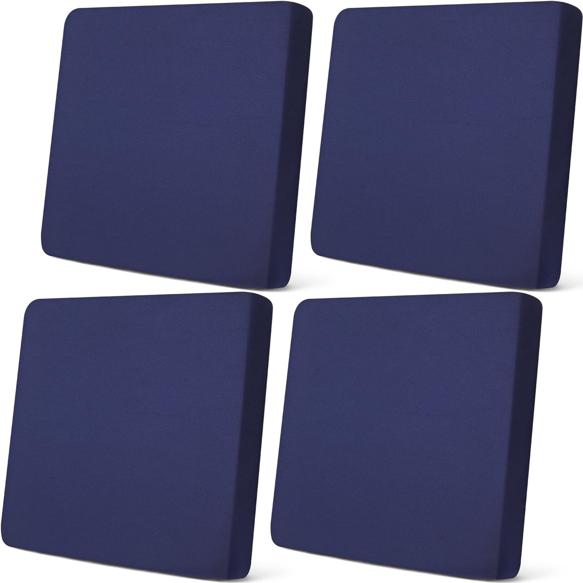 Newwiee stretch cushion covers in navy blue with a snug elastic fit for cushions.