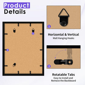 NEXCOVER black 12x16 frame with HD plexiglass close up.
