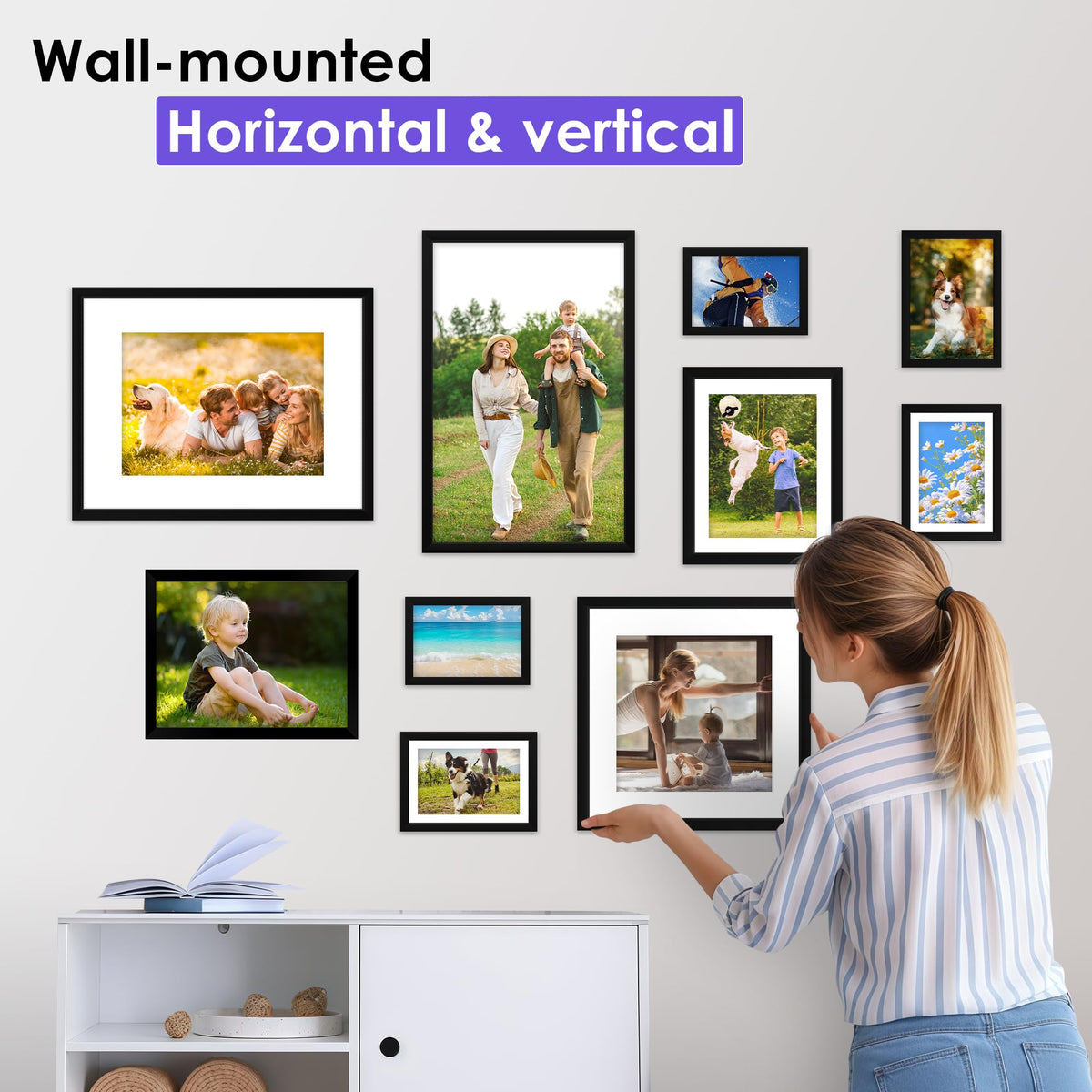 NEXCOVER vertical wall hanging option demonstrated.