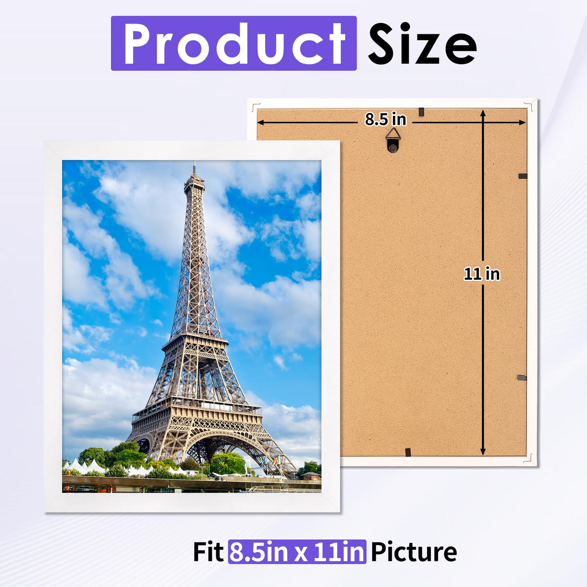 Nexcover frame back with hangers enabling horizontal or vertical wall display