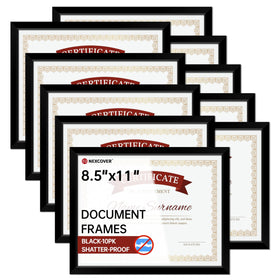 NEXCOVER diploma frame black 8.5x11 displaying diplomas with protection