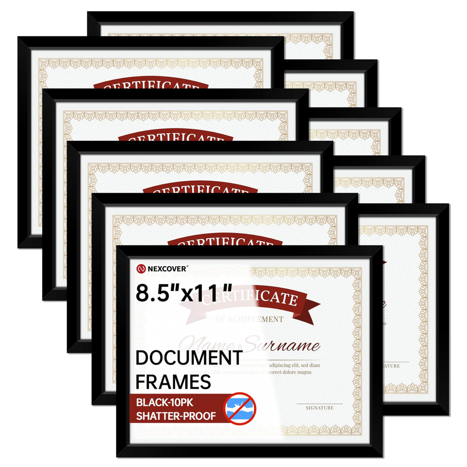 NEXCOVER diploma frame black 8.5x11 displaying diplomas with protection