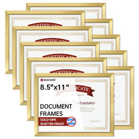 NEXCOVER diploma frame gold 10-pack for a premium showcase of certificates.