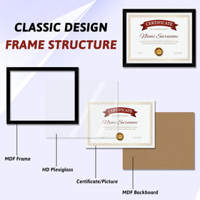 NEXCOVER diploma frame HD-plexiglass protects documents with crystal-clear visibility