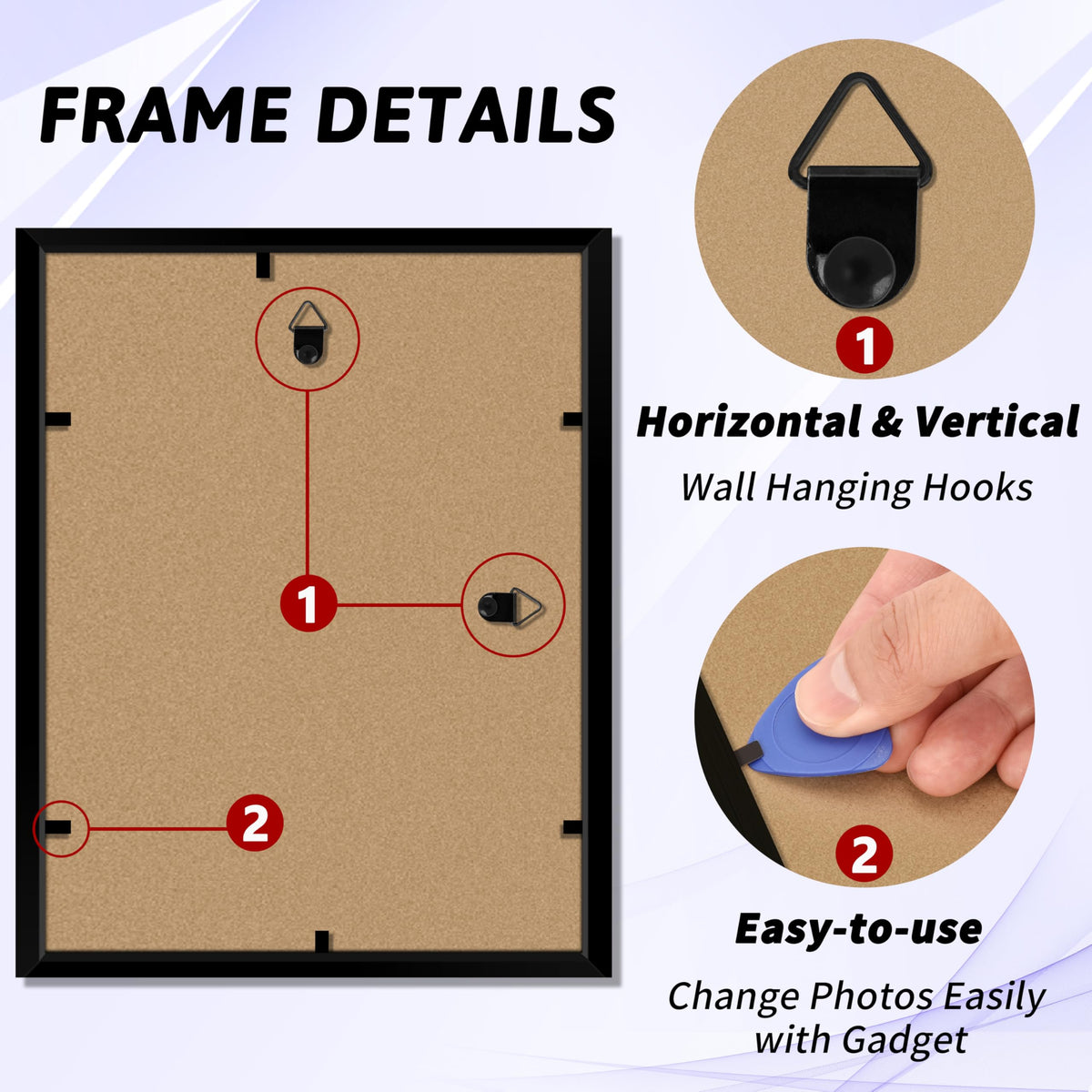 NEXCOVER diploma frame wall hangers support horizontal or vertical layouts