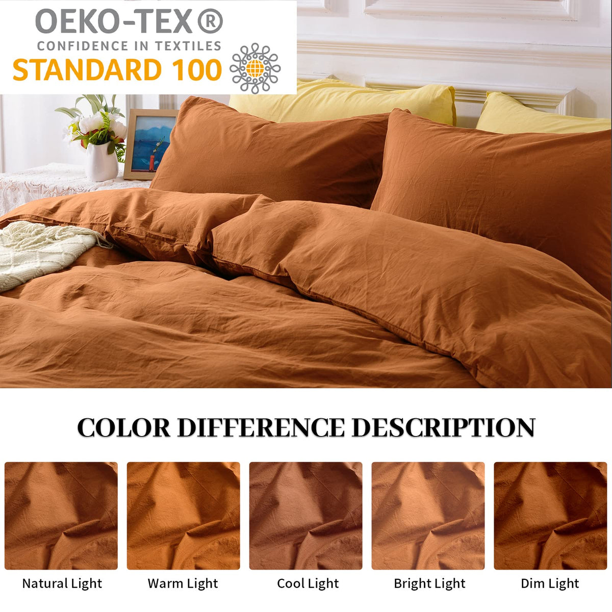 NEXHOME PRO washed cotton close view shows breathable fabric for warm nights.