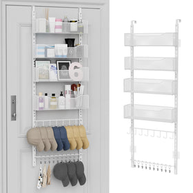 NEYCIL over-the-door organizer with four baskets keeps entryways tidy.