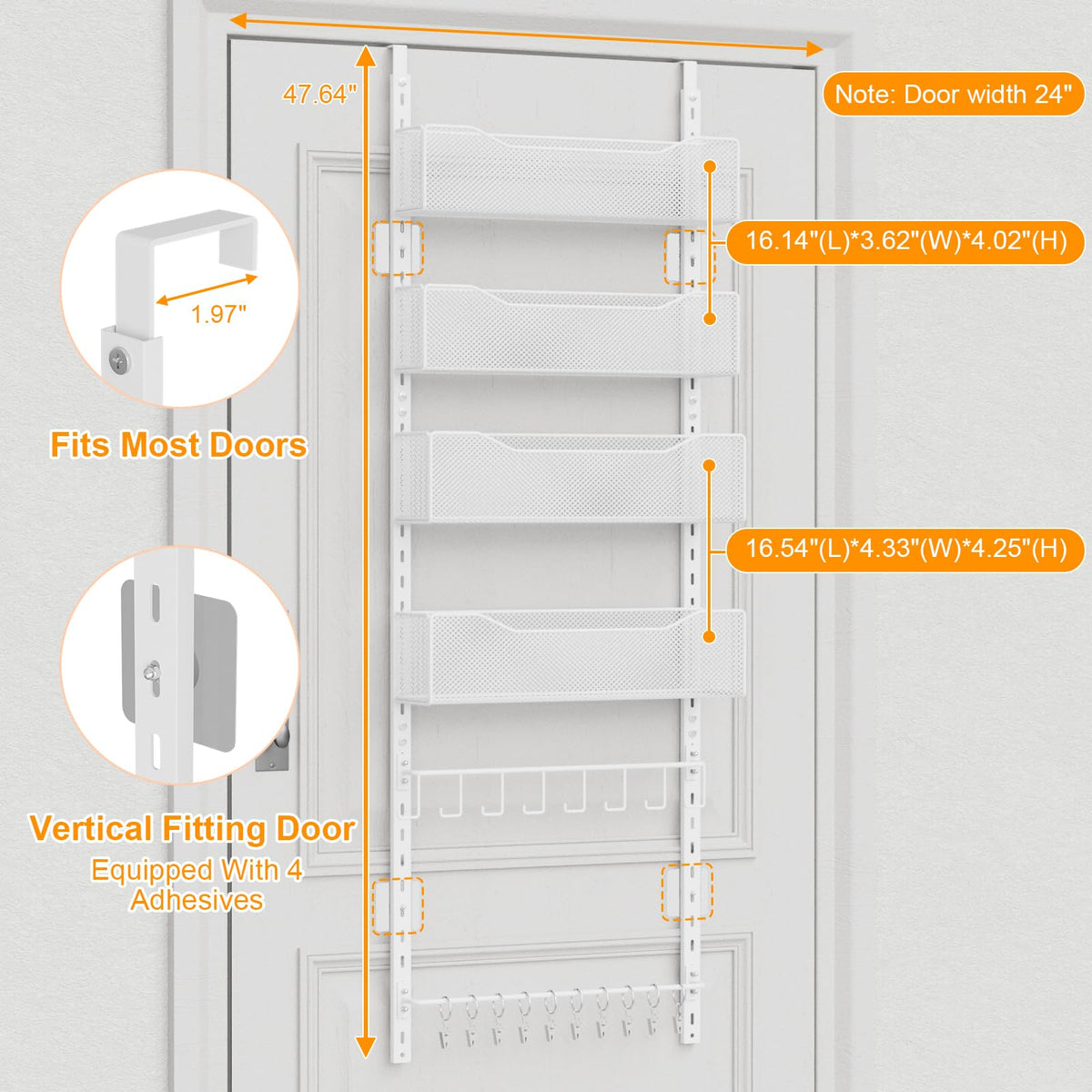 Detachable ring clips from NEYCIL organizer organize small items.
