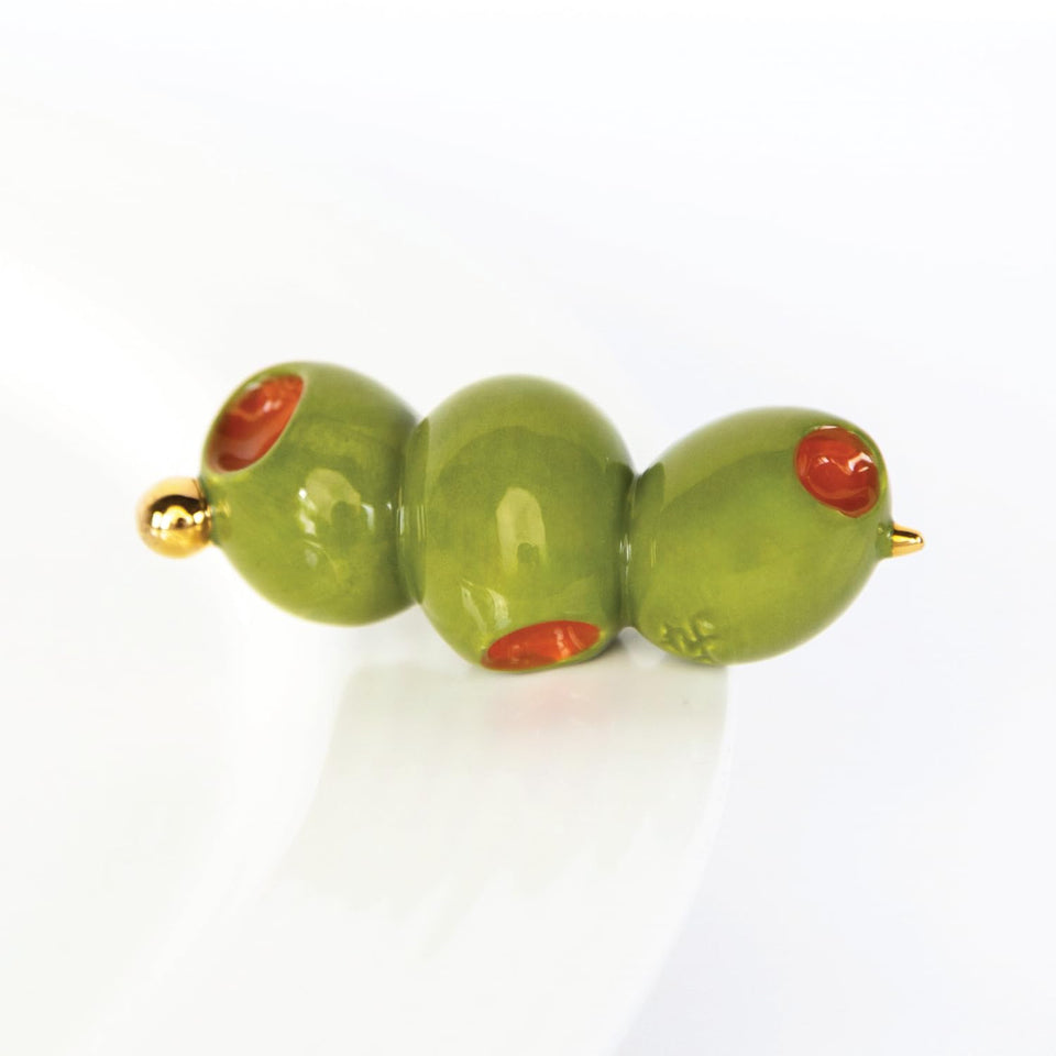 Nora Fleming Olive You So Much olive mini decor enhances seasonal tabletops with charming appeal