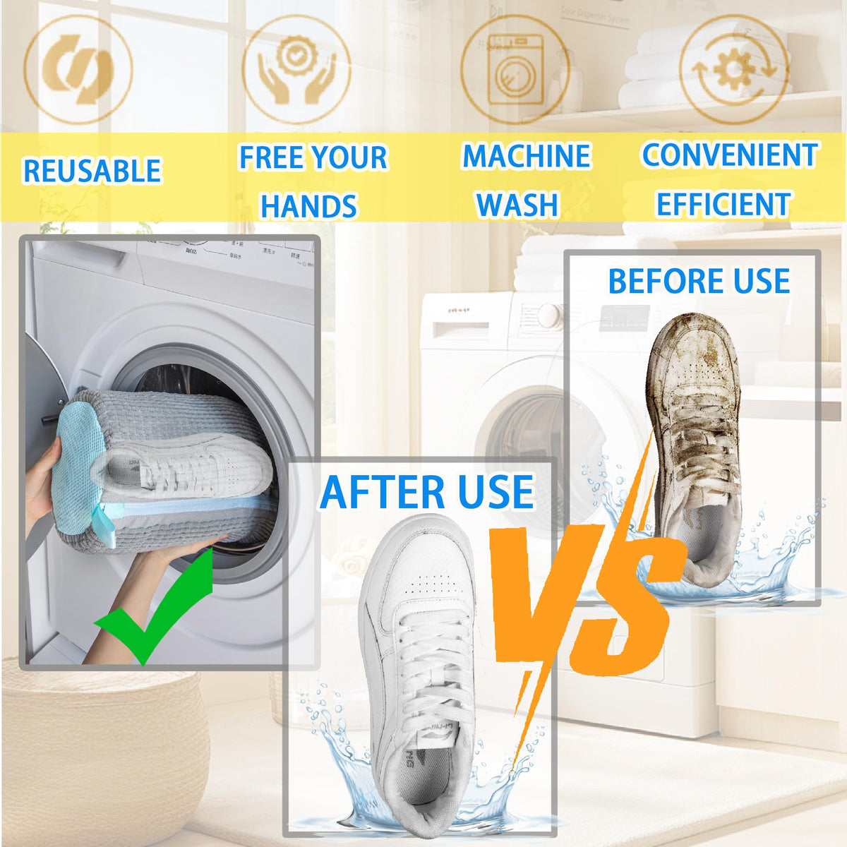 ngfhf shoe washing bag fits sneakers and casual shoes