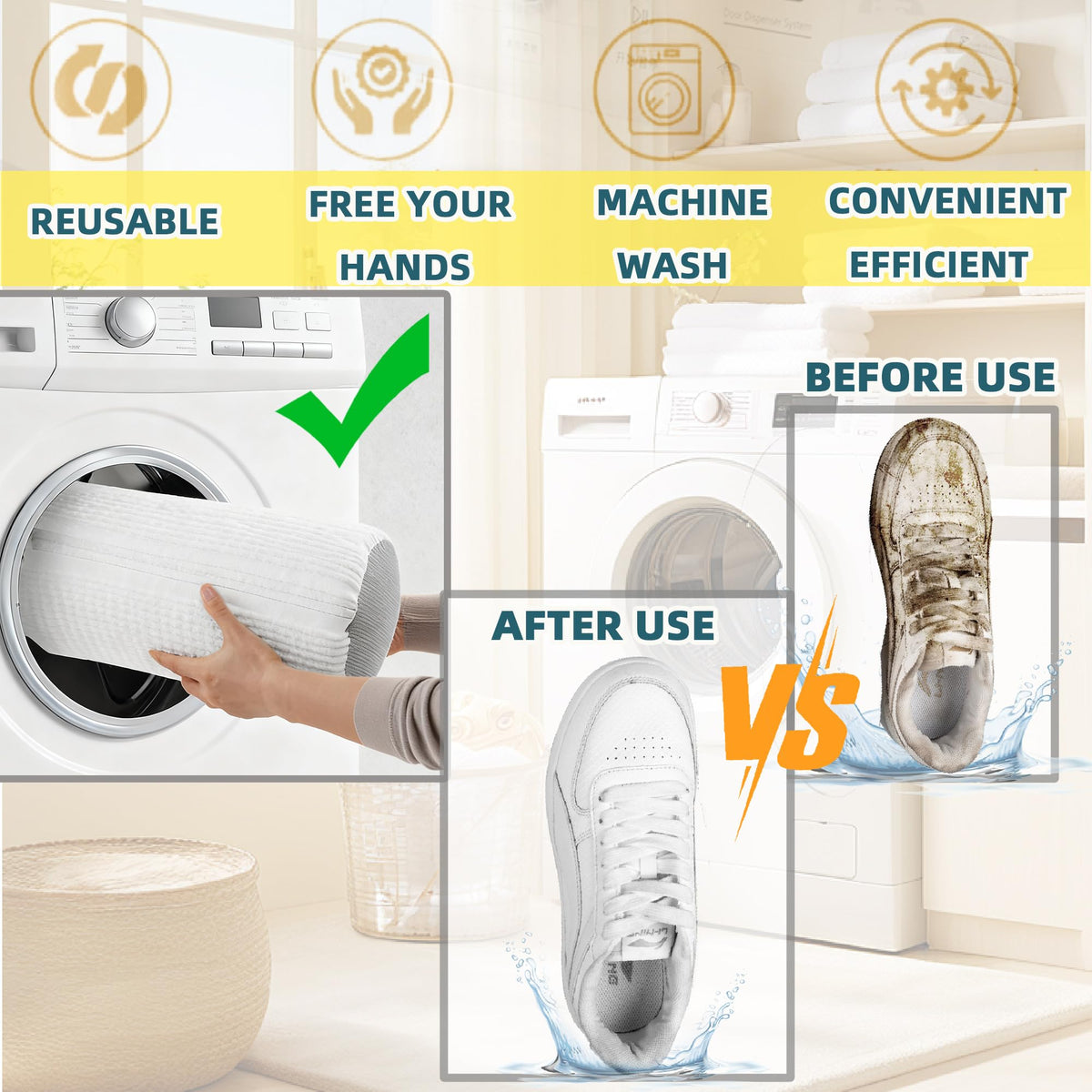 ngfhf shoe washing bag protects uppers and logos during machine cycles
