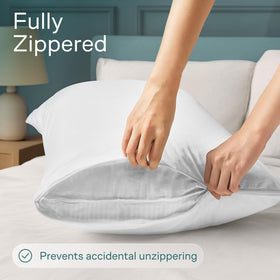 King-size 20x36 protector covers a standard pillow securely.