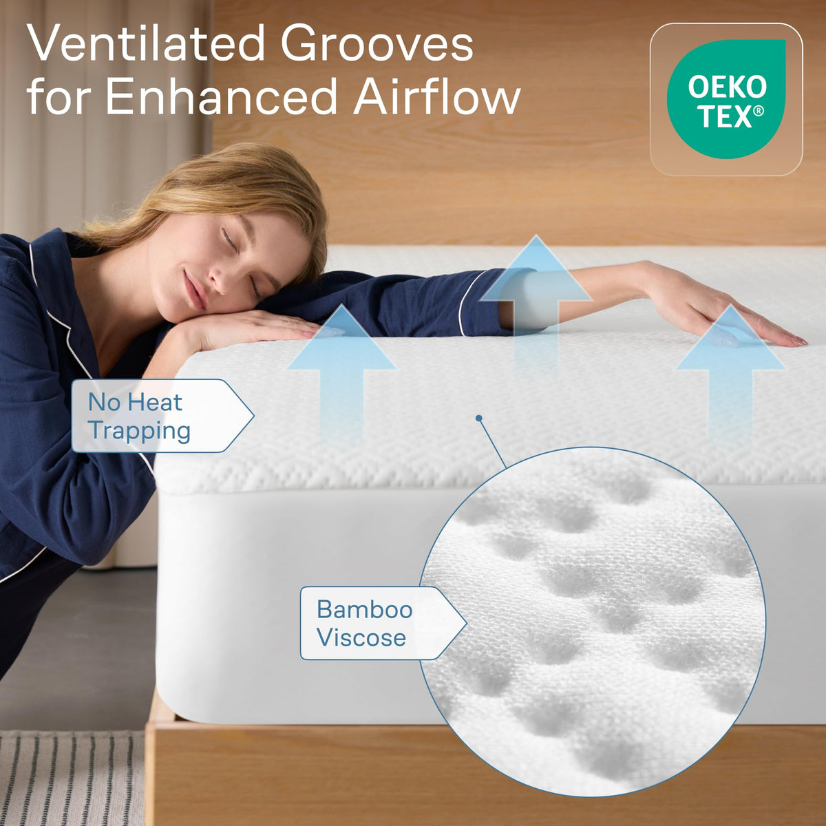 Niagara Sleep Solution bamboo viscose fabric texture for a soft, breathable sleep surface.