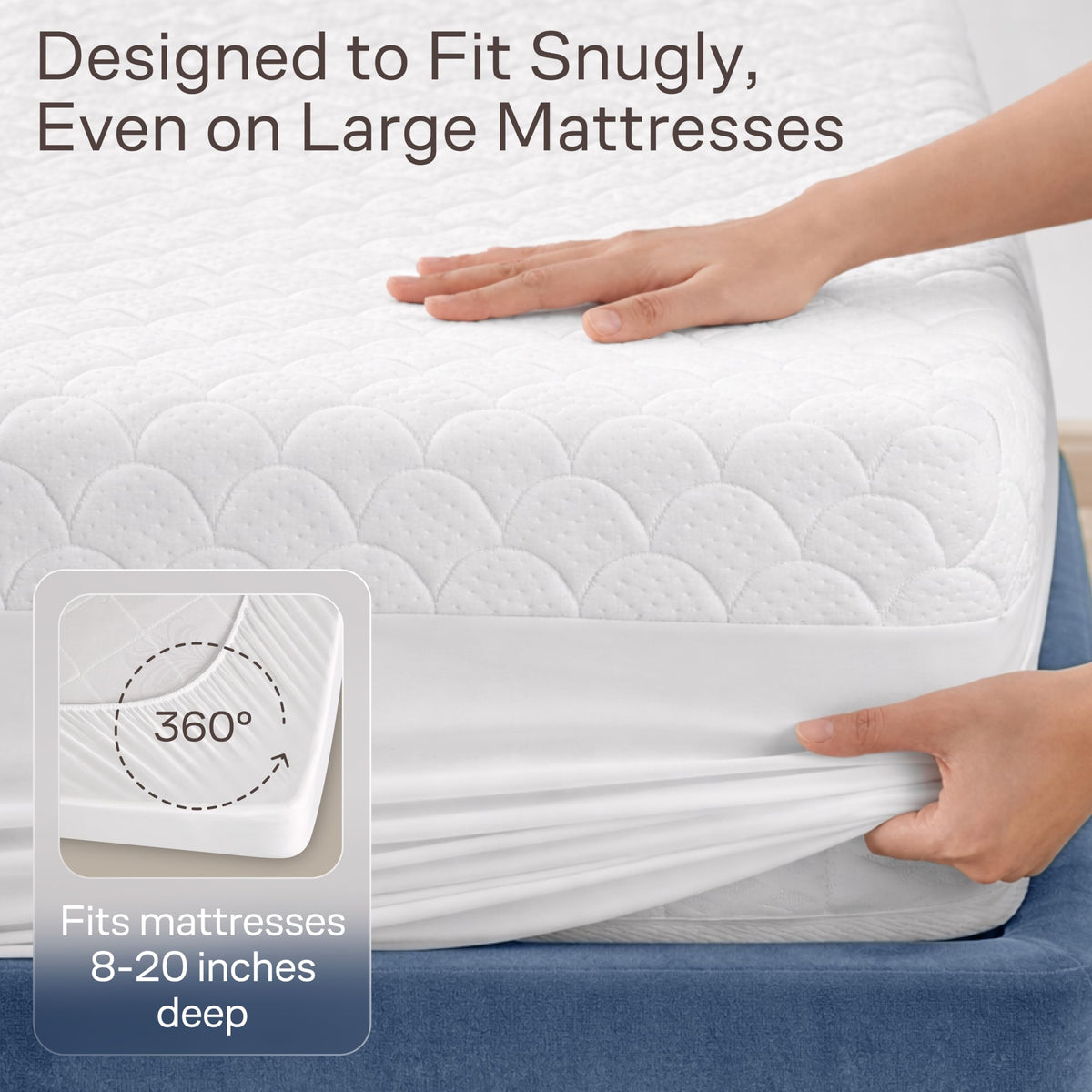 Niagara Sleep Solution deep-pocket king protector fits thick mattresses securely.