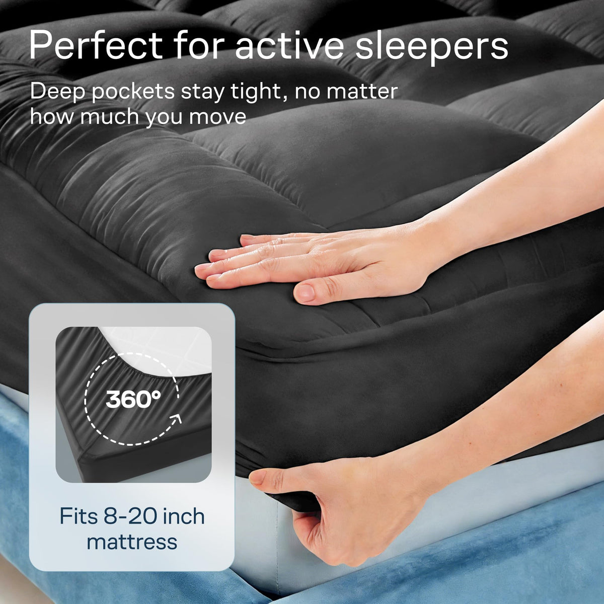 Niagara Sleep Solution deep pocket fits 8–20 inch mattresses for secure setup