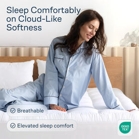 Niagara Sleep Solution deep-pocket topper fits thick queen mattresses securely.