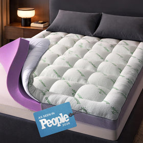 Niagara Sleep Solution dual-layer queen topper assembly shows balanced softness and support