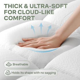 Niagara Sleep Solution extra thick topper soft surface suggesting a plush inviting night's sleep