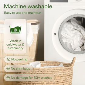 Machine-washable Niagara topper ready for easy care