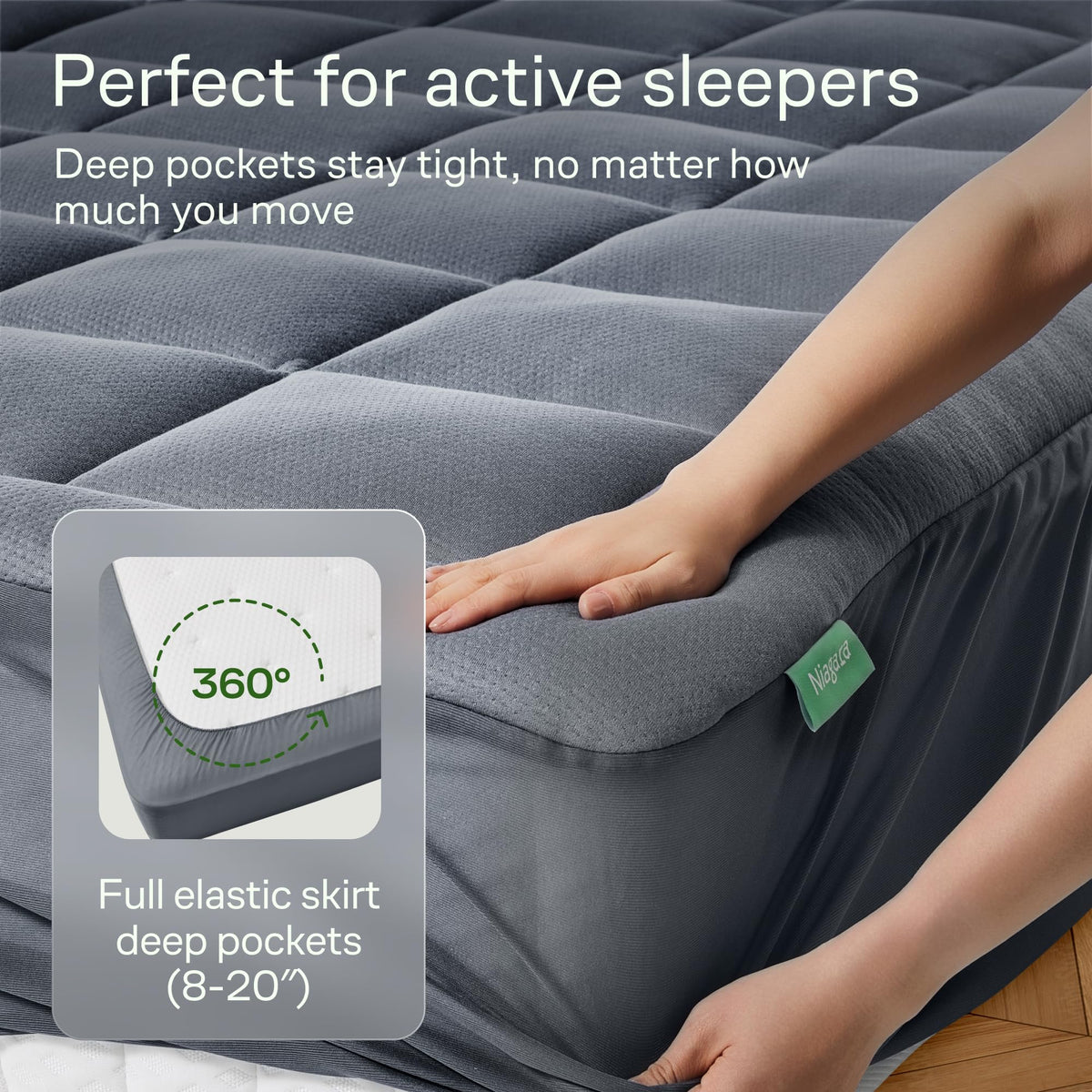 Niagara Sleep Solution no latex or formaldehyde materials ensure a safe, breathable surface.