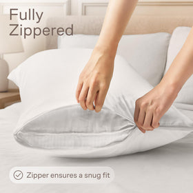 Niagara Sleep Solution queen-size protector with zipper keeps pillow clean during nightly use