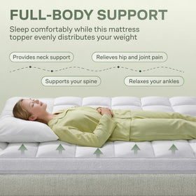 Niagara Sleep Solution topper deep pocket skirt demonstrates secure fit on most mattresses