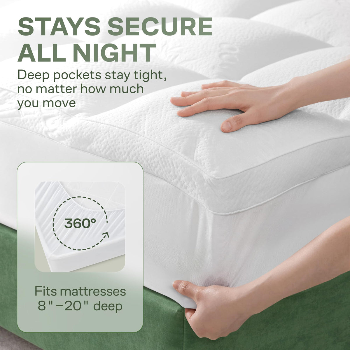 Niagara Sleep Solution topper on bed demonstrates plush balanced sleep surface