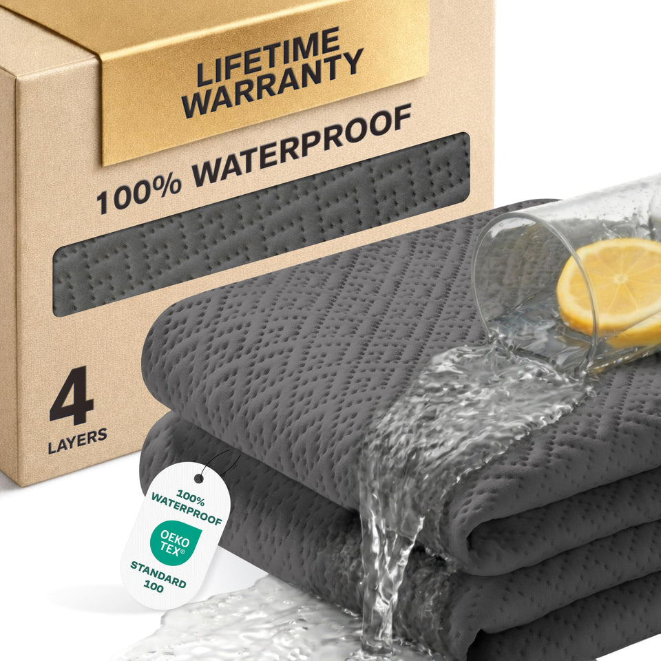 Niagara Sleep Solution waterproof king mattress protector protects against spills and stains.